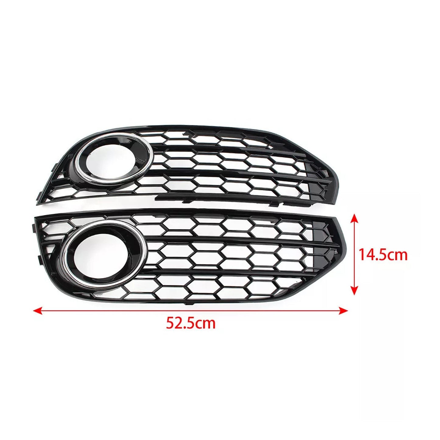 Griglia fendinebbia a nido d'ape per paraurti anteriore Audi A4 Allroad B8 2010-2015, nera