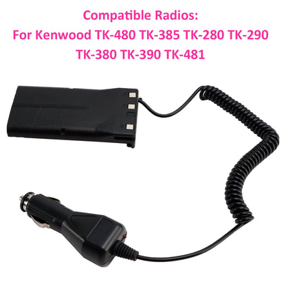 Adattatore per l'eliminazione della batteria del caricabatteria per auto per TK-480 TK-385 TK-280 TK-290 TK-380