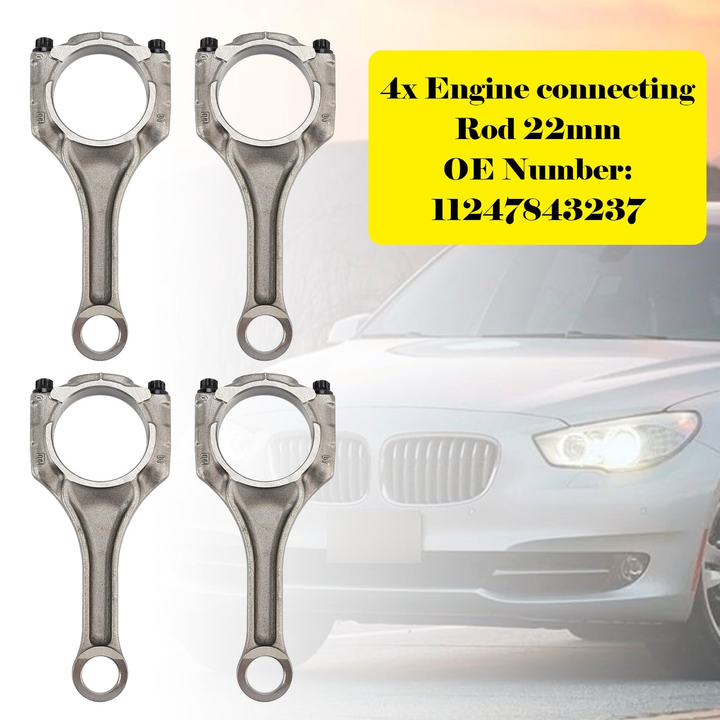 4x Biella motore 22mm per BMW 550i 650i F07 F10 F85 N63N S63N 4.4 V8