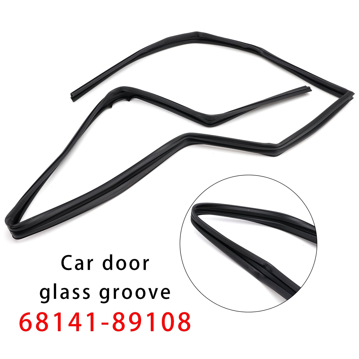 Profilo di scorrimento del vetro della portiera anteriore con presa d'aria 68141-89108 per Toyota 4Runner 1985-1989