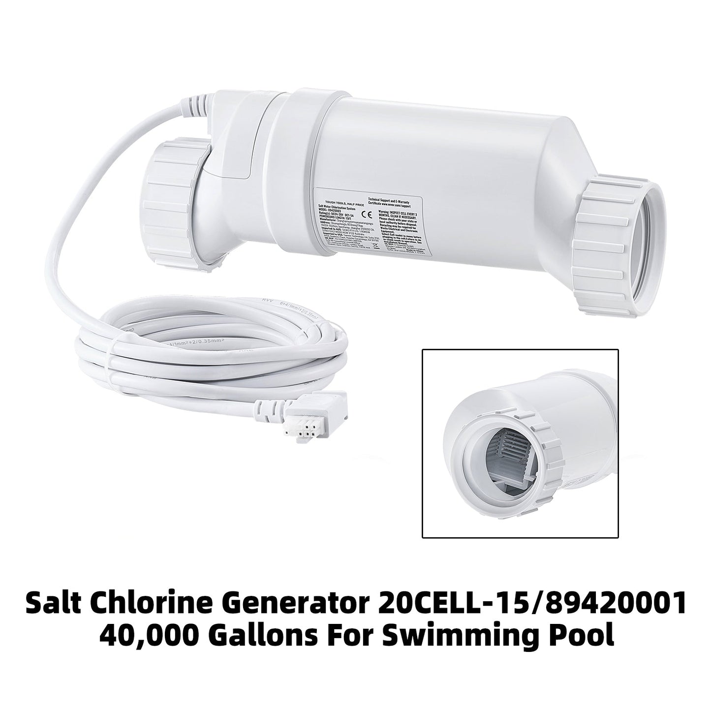 Generatore di cloro salino 20CELL-15/89420001 da 40.000 galloni per piscina