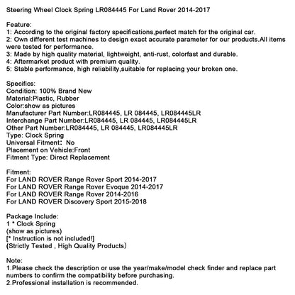 Molla dell'orologio del volante LR084445 per Land Rover 2014-2017