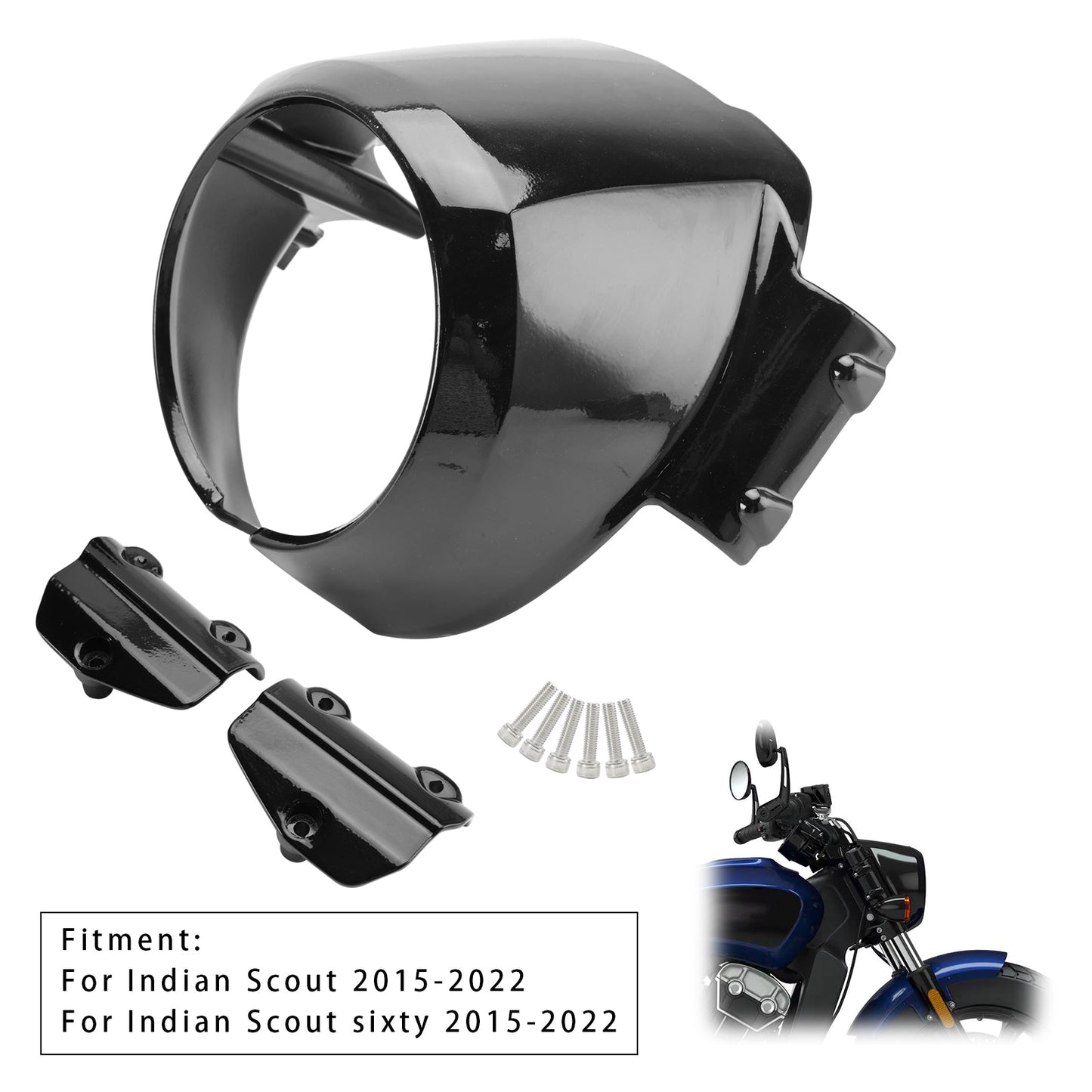 2015-2022 Indian Scout Parabrezza Lunetta del faro Carenatura superiore adatta per