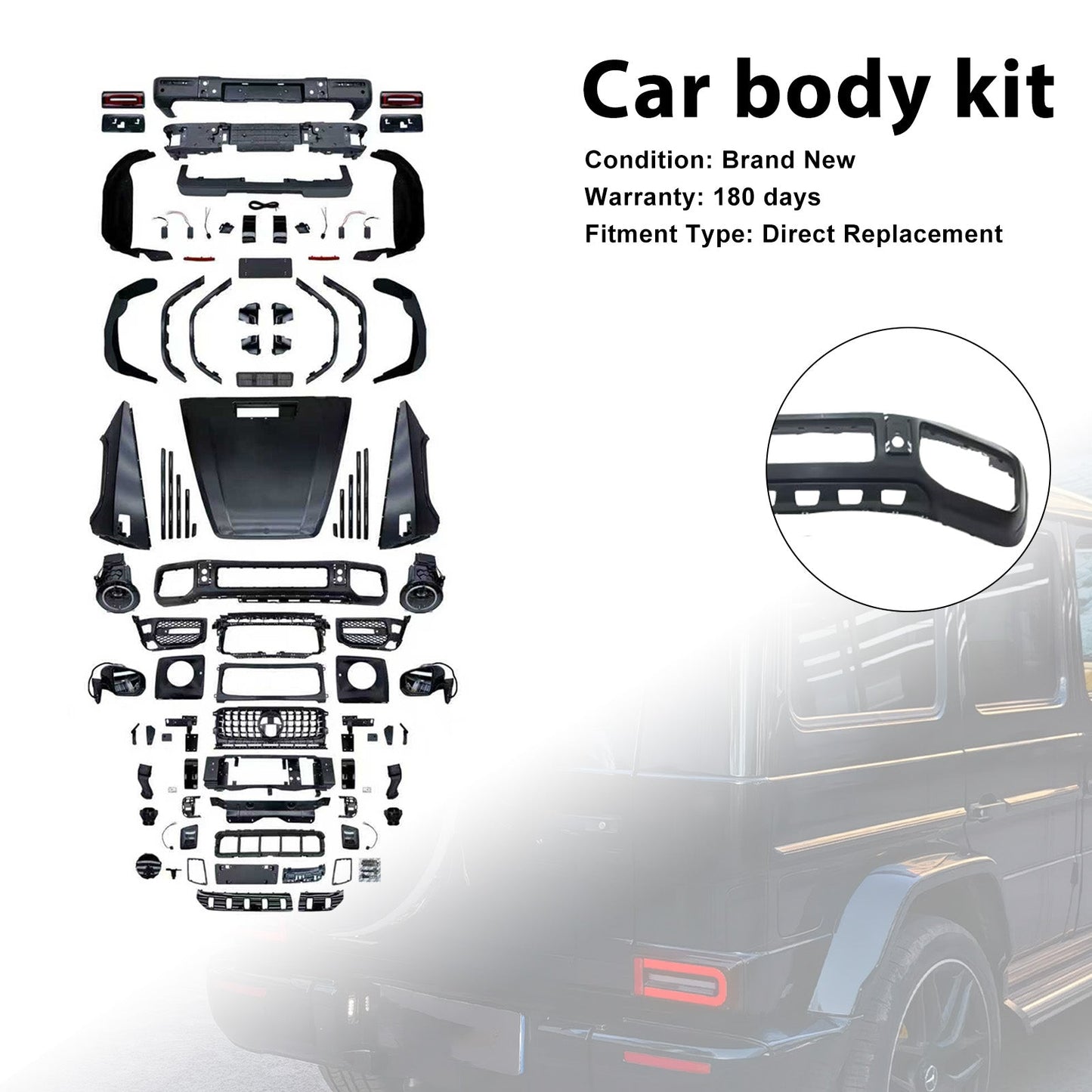 Kit carrozzeria e paraurti in stile AMG per Mercedes W463 G550 G500 (1993-2018), compatibile con modelli W464 G63 e W464 G63 dal 1993 al 2018.