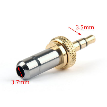 1x mini spina jack stereo con bloccaggio a vite da 3,5 mm placcato oro da 3,7 mm per Sennheiser