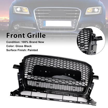 Griglia paraurti anteriore a nido d'ape nera lucida adatta per Audi Q5 2013-2017