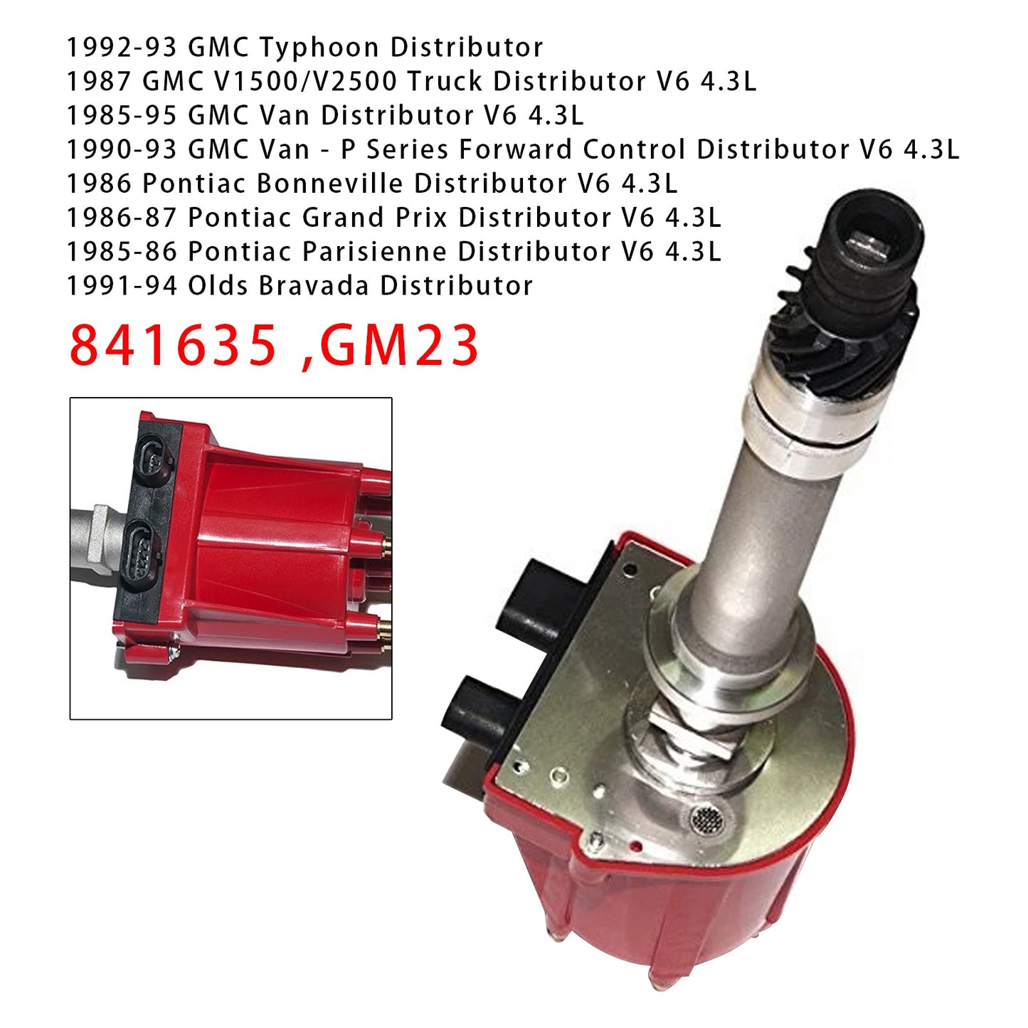 Distributore di accensione ad alte prestazioni GM23 841635 per GMC Pontiac V6 4.3L 262