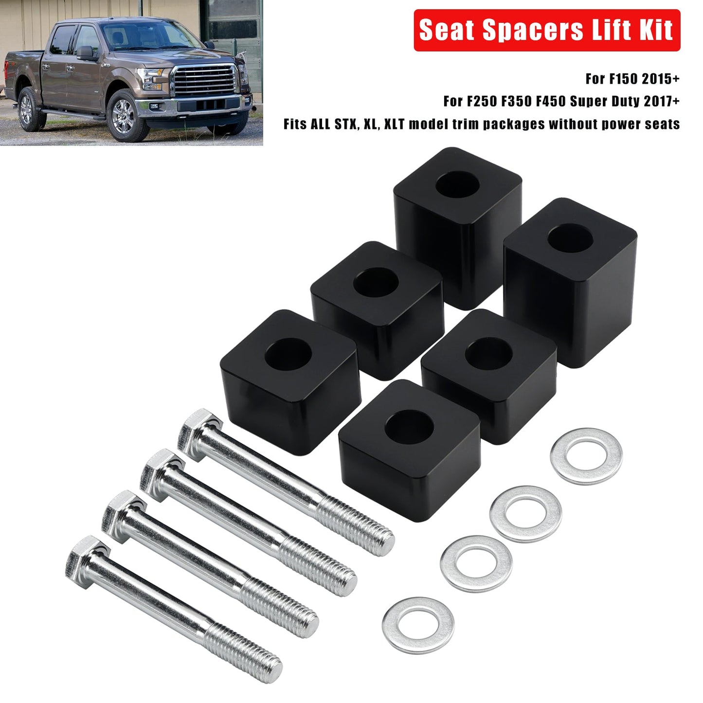 Kit di sollevamento del sedile 4/5""-2,4"" per F150 2015+ / F250 F350 F450 Super Duty 2017+