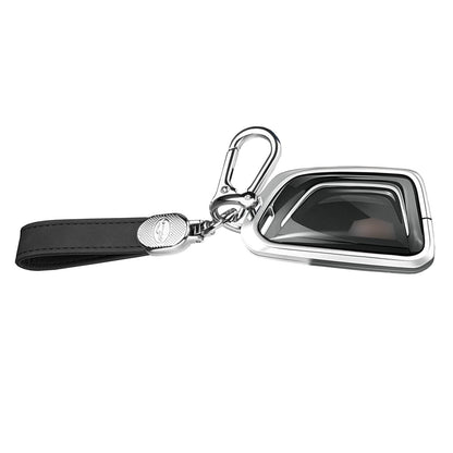 Custodia per chiave auto in TPU argentato in lega di alluminio con fibbia per Cadillac