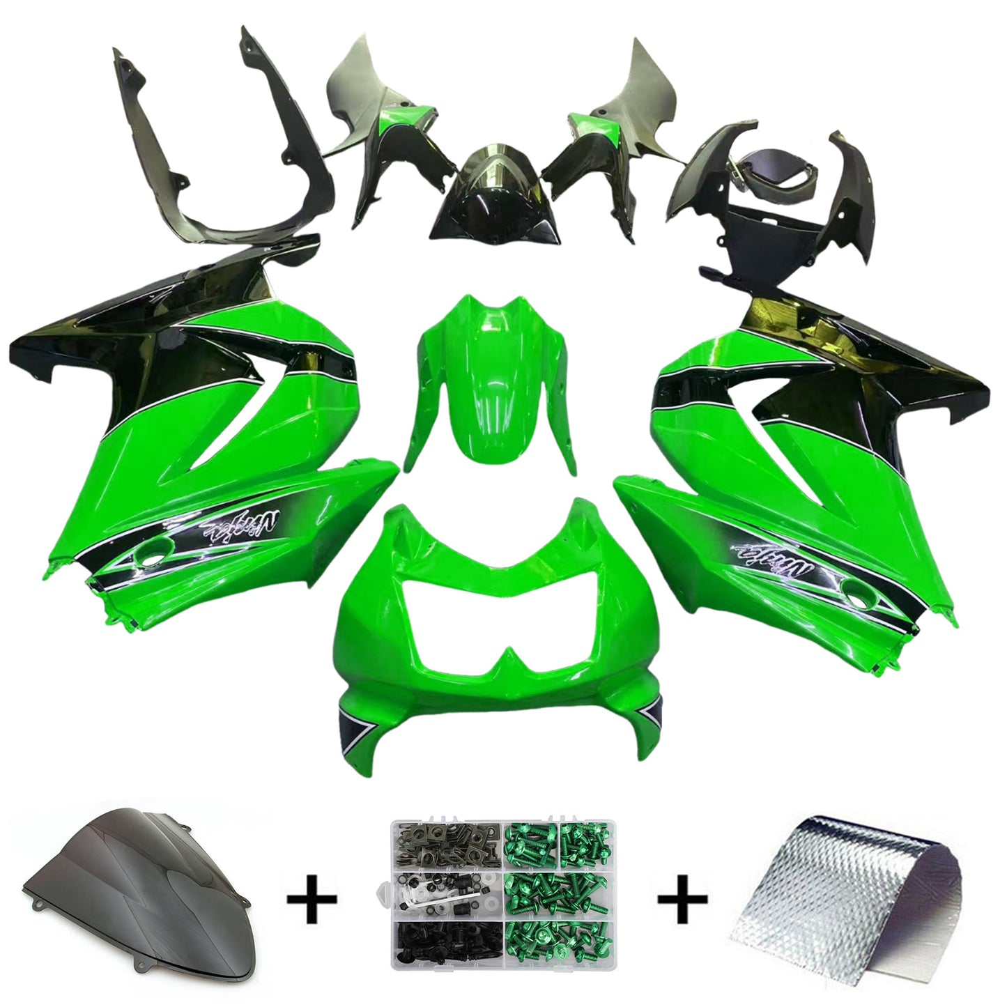 Kit carenatura Bodywork ABS di plastica per Kawasaki Ex250/Ninja250R 2008-2012