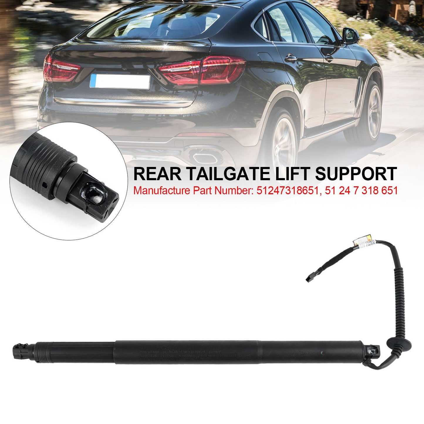 Supporto di sollevamento elettrico del portellone posteriore sinistro BMW X6 F16 F86 SUV M 4395ccm 575HP 423KW (Benzina) 2014-2019 51247318651
