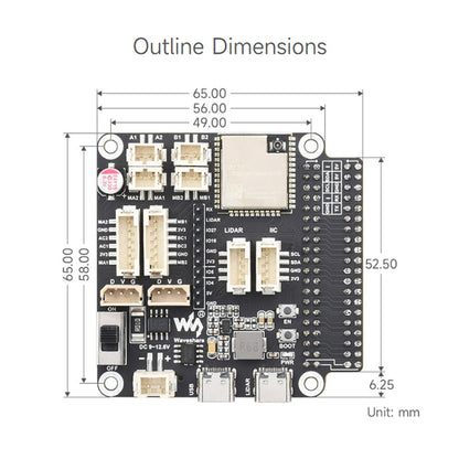 Scheda driver universale per robot ESP32-WROOM-32 Scheda di sviluppo multifunzione