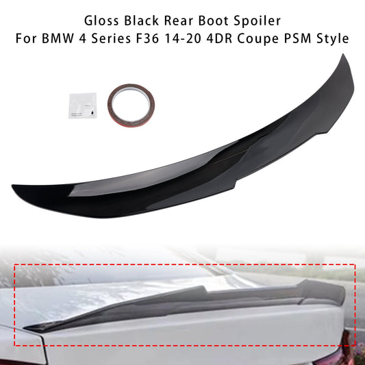 Spoiler posteriore per bagagliaio nero lucido BMW Serie 4 F36 4DR Coupé 2014-2020 PSM Style