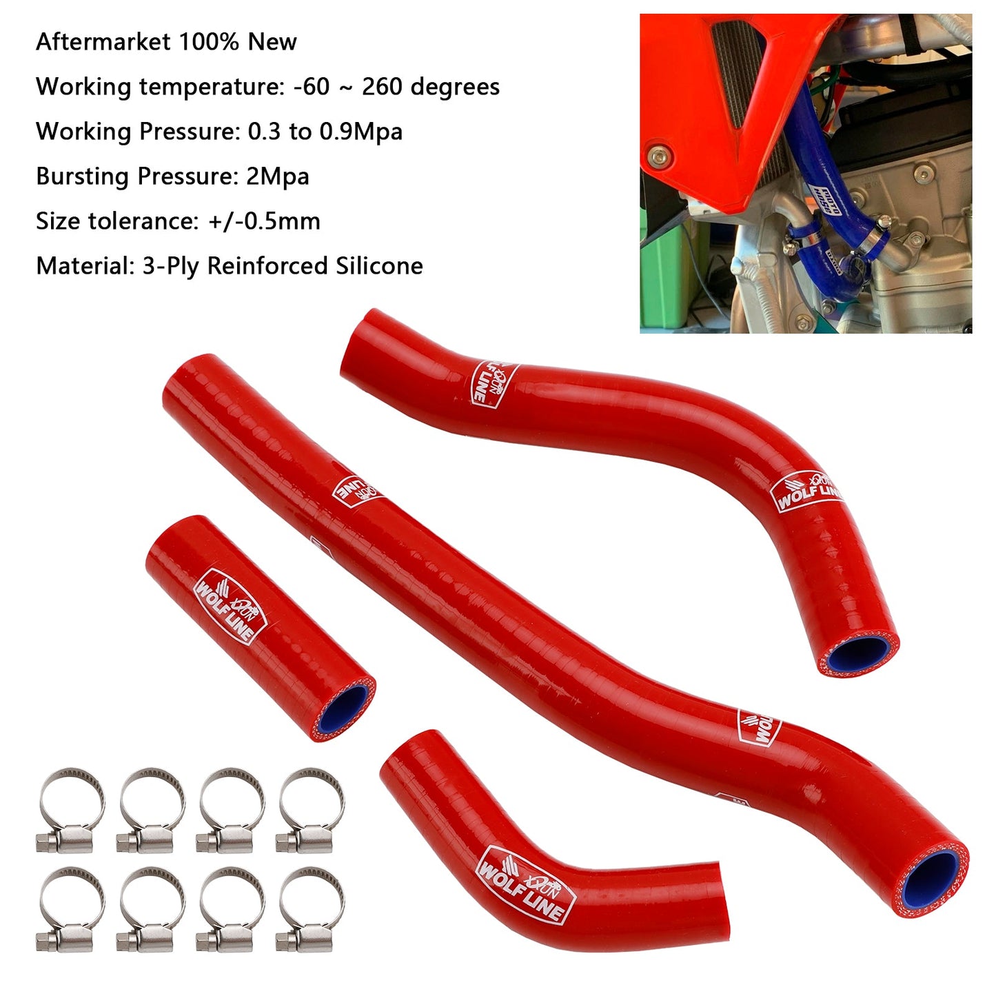 Tubo flessibile del liquido di raffreddamento del radiatore in silicone Honda CRF250R CRF250RX 2022-2025