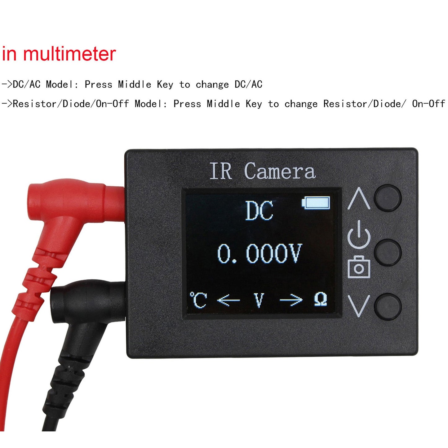 Tester di temperatura con telecamera a infrarossi 2 in 1, termocamera con sensore di immagine da 1,8 pollici