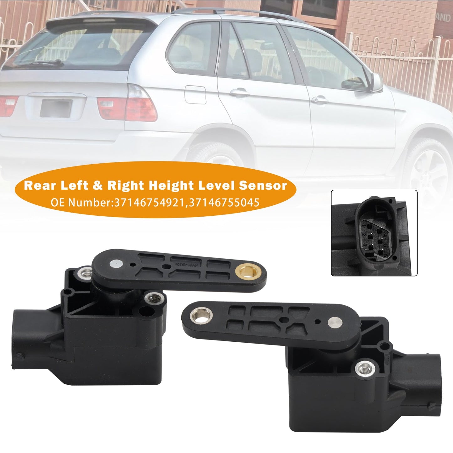 Sensore di livello dell'altezza di guida pneumatica posteriore sinistro e destro per BMW X5 (E53) 2000-2006