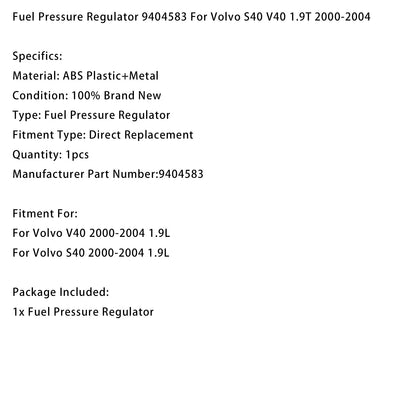Regolatore di pressione del carburante Volvo S40 V40 1.9T 2000-2004 9404583