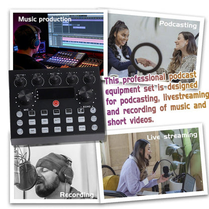 Scheda audio V8s, set di schede audio per live, podcast, registrazioni, canto, streaming e giochi.