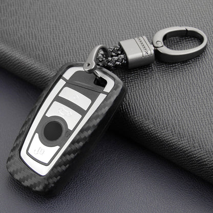Custodia in pelle e silicone per chiave auto con fibbia per BMW Square