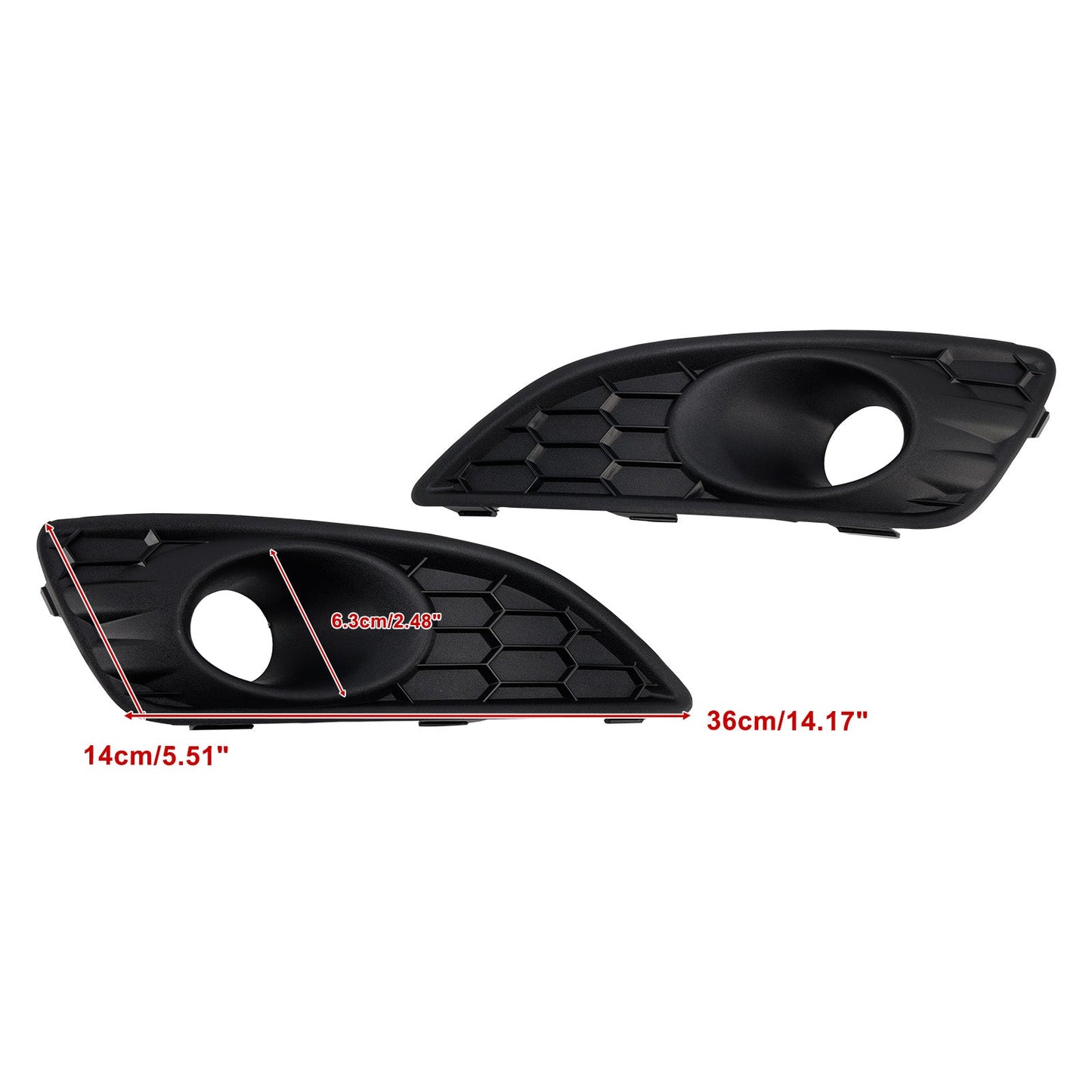 Griglia coprifaro fendinebbia anteriore nero opaco Ford Fiesta 2013-2017 (2 pezzi)