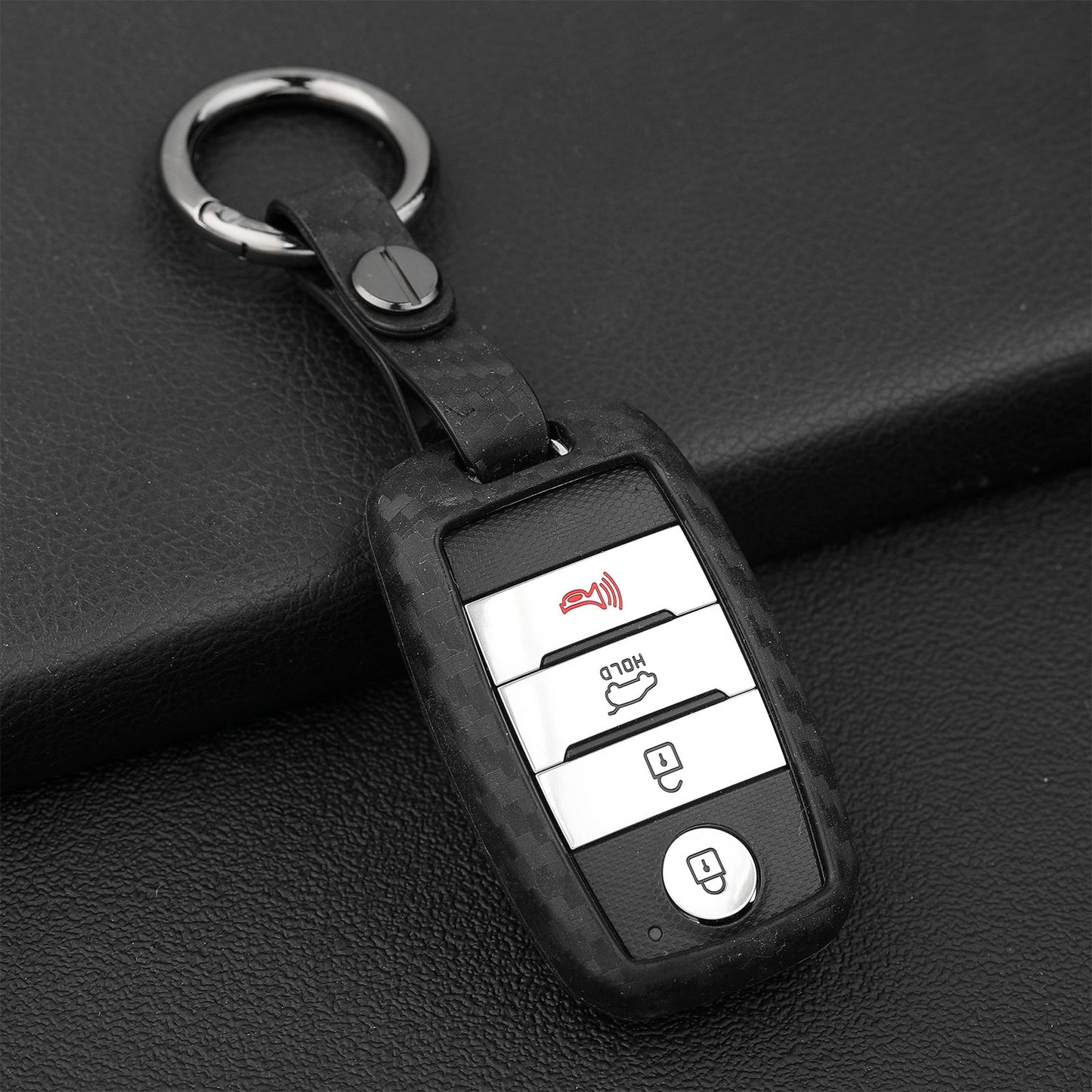 Custodia in pelle e silicone per chiave auto con fibbia per Kia
