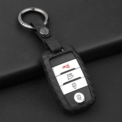 Custodia in pelle e silicone per chiave auto con fibbia per Kia