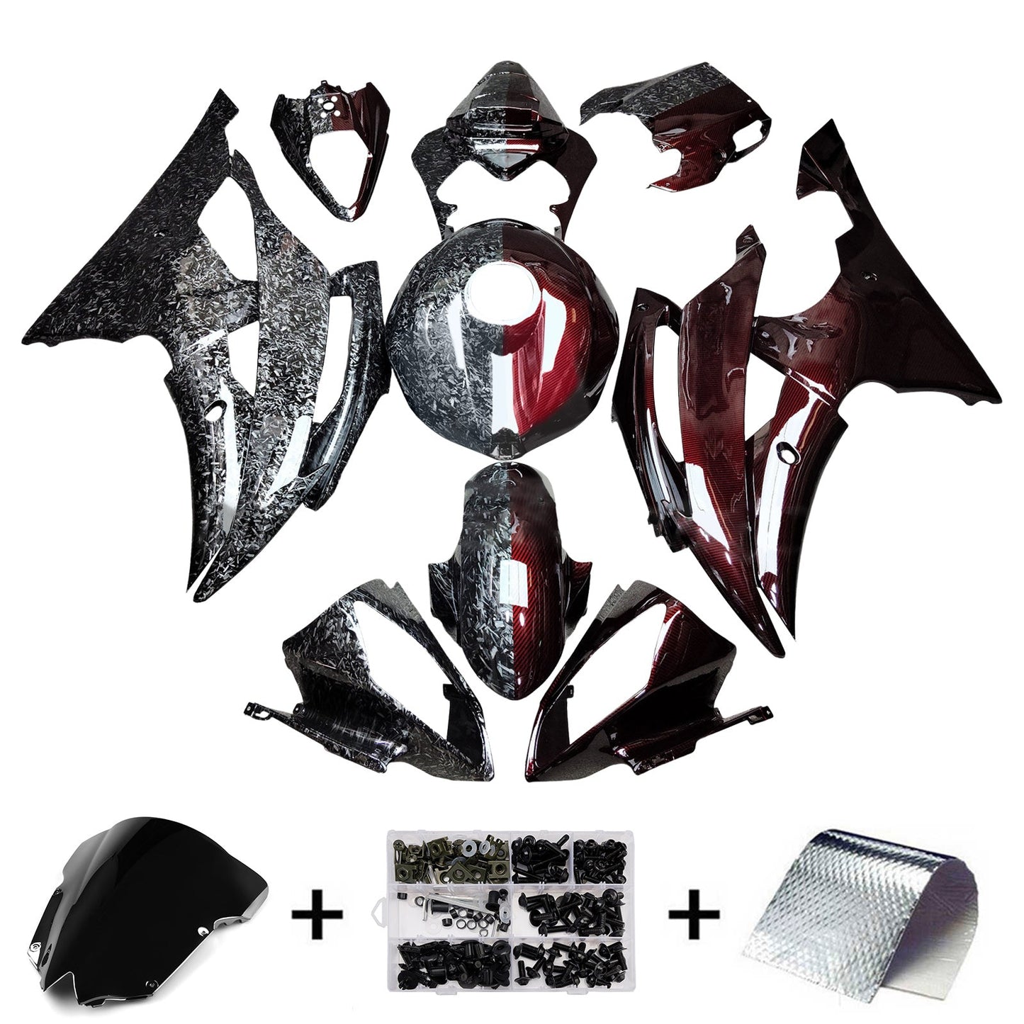 Kit carenatura iniezione plastica ABS per Yamaha YZFR6 YZF-R6 2008-2016
