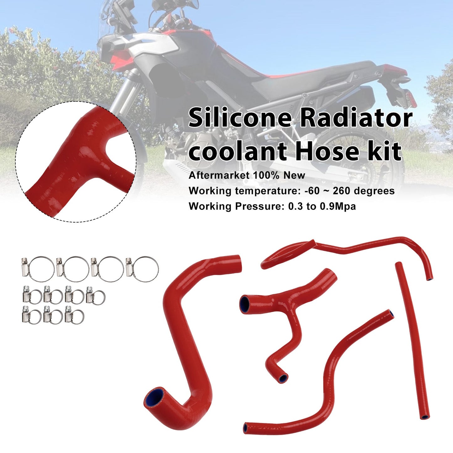 Tubo flessibile del liquido di raffreddamento del radiatore in silicone Aprilia Tuareg 660 2022-2025
