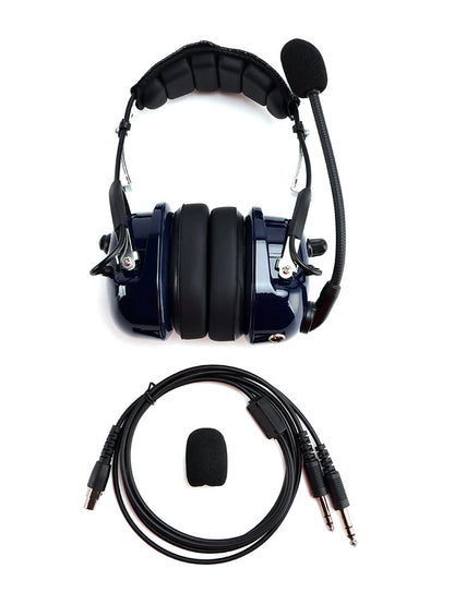 Cuffie antirumore per piloti con connettori GA da 6,3/5,2 mm, universali per aeromobili.