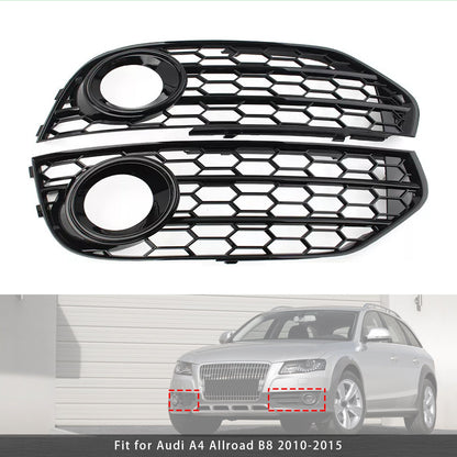 Griglia fendinebbia a nido d'ape per paraurti anteriore Audi A4 Allroad B8 2010-2015, nera