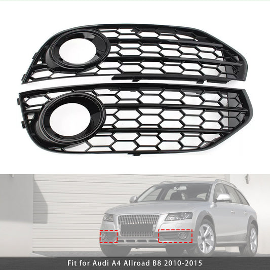 Griglia fendinebbia a nido d'ape per paraurti anteriore Audi A4 Allroad B8 2010-2015, nera