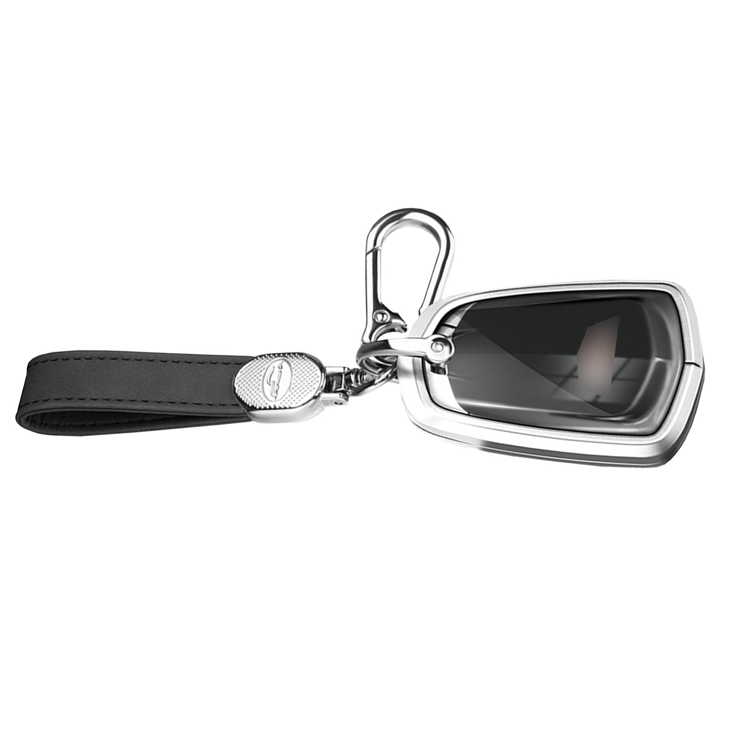 Custodia per chiave auto in TPU argentato in lega di alluminio con fibbia per Cadillac