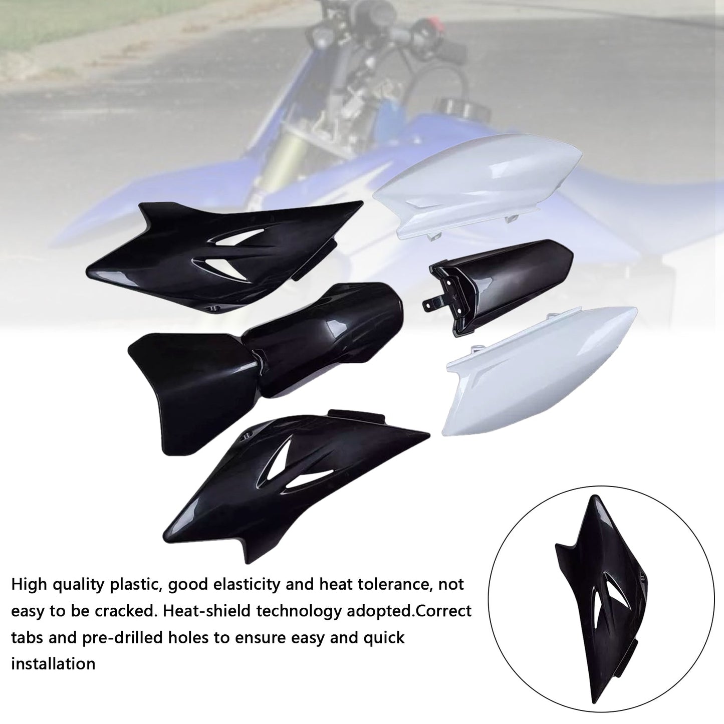 Kit plastiche per carrozzeria Yamaha TTR50 2006-2021, carenatura parafango anteriore e posteriore
