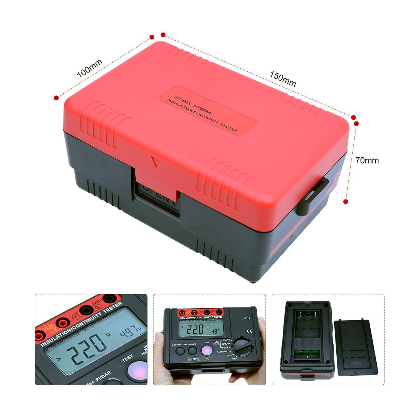 UT502A 2500V Misuratore di resistenza di isolamento Tester di terra Megohmmetro Volt