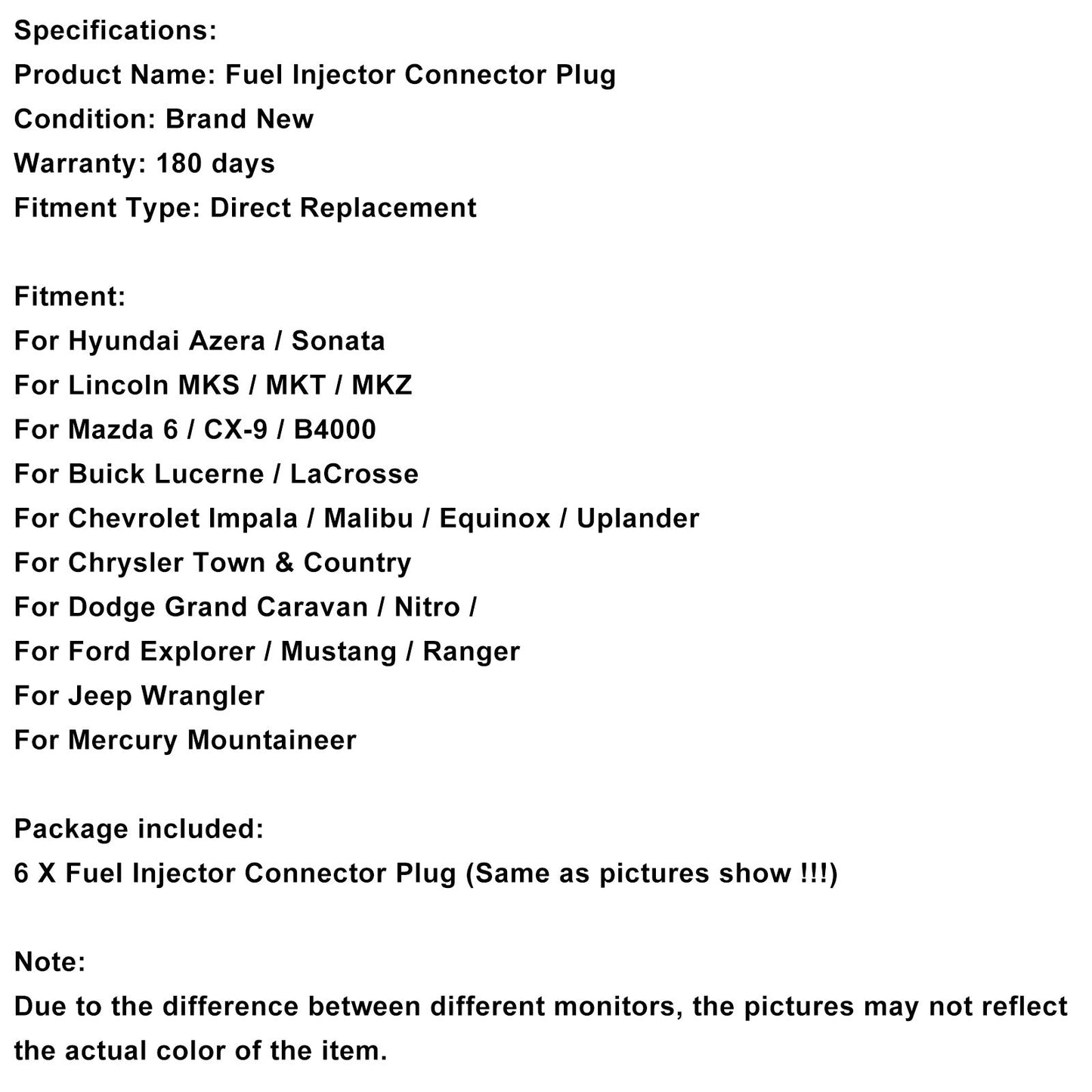 Connettore per iniettore di carburante 6-EV6, clip a treccia, sgancio rapido, adatto per Hyundai