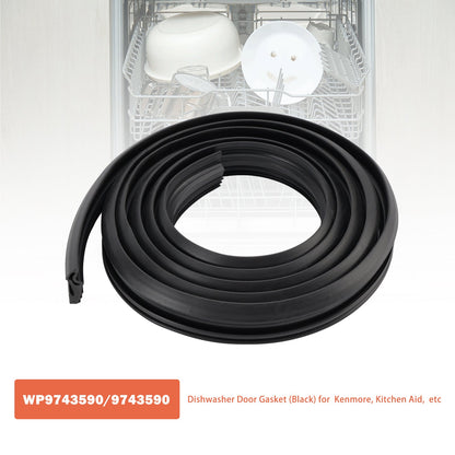 Guarnizione per porta lavastoviglie WP9743590/9743590 (nera) per Kenmore KitchenAid ecc.