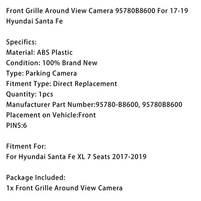 Griglia anteriore intorno alla telecamera 95780B8600 per Hyundai Santa Fe 17-19