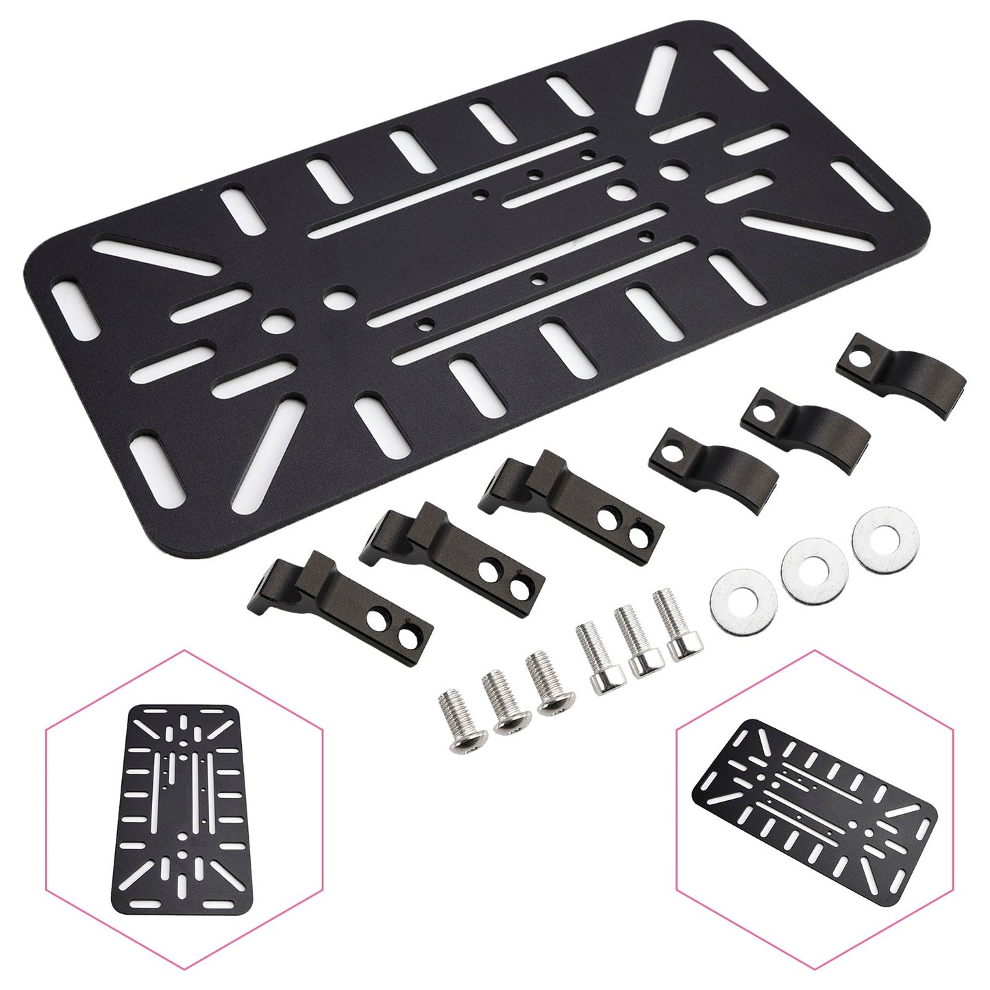 Kit staffa di montaggio universale per borsa laterale simmetrica nera per moto