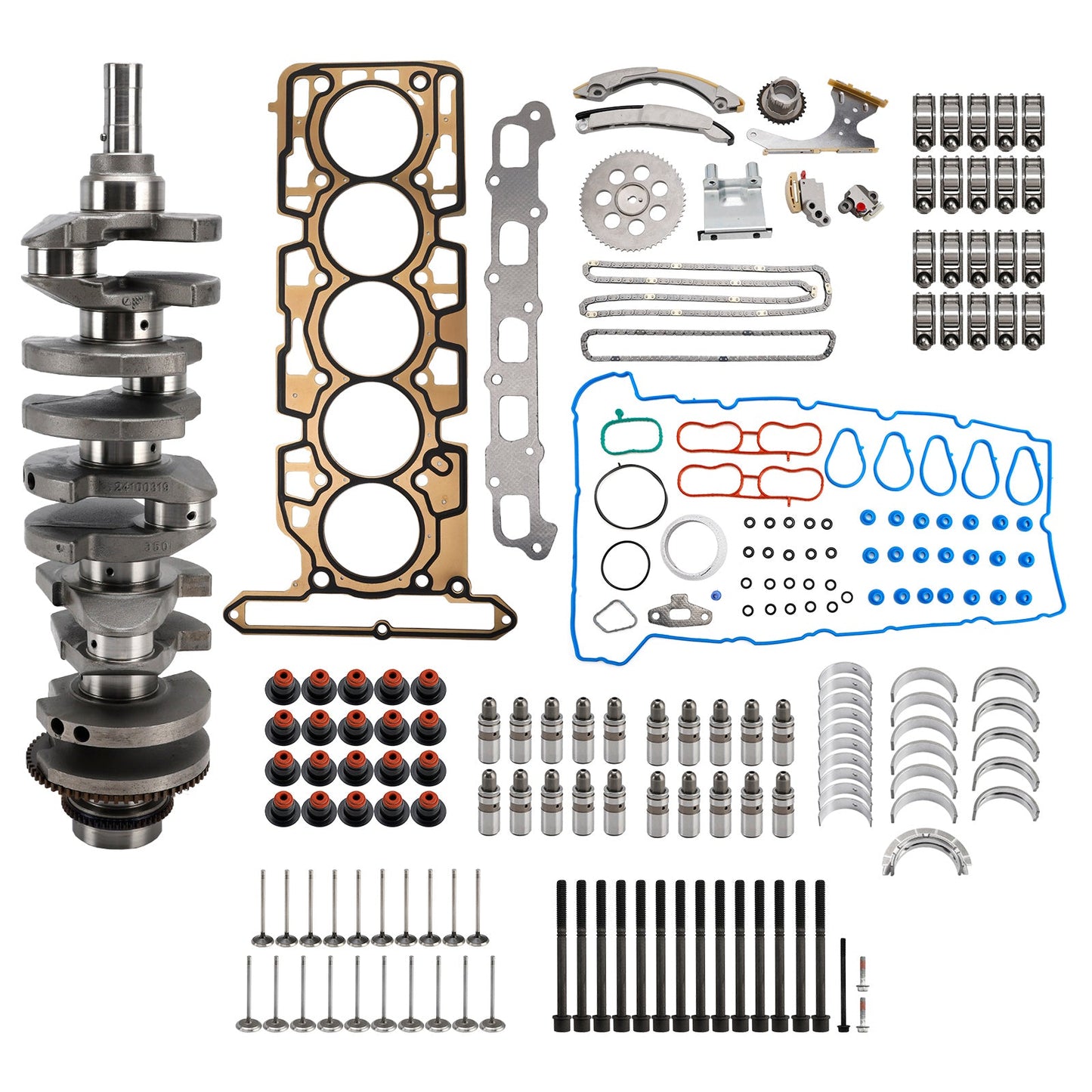 Kit di revisione motore Isuzu I-370 3.7L 3654CC 223CID L5 DOHC 2007-2008, albero motore 89017791 HS26390PT