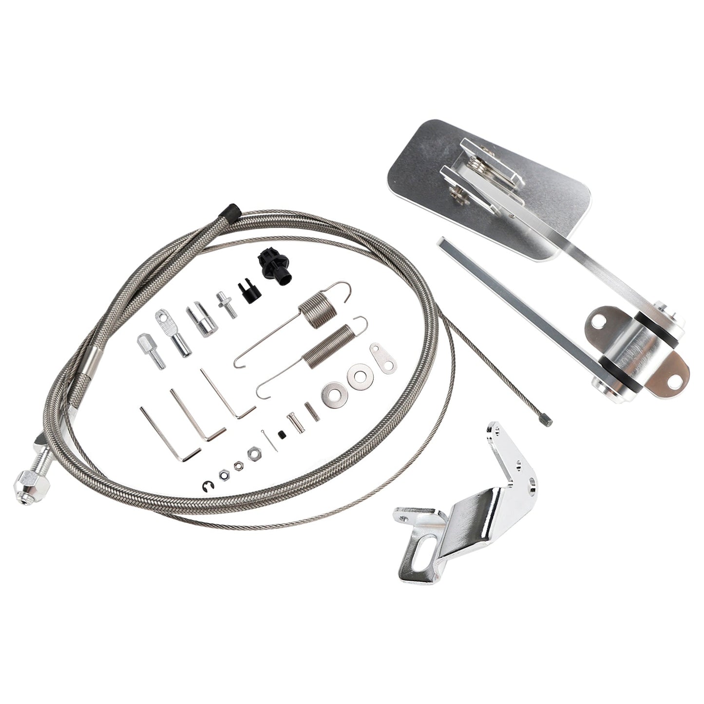 Pedale dell'acceleratore universale Street Hot Rod in alluminio, cavo dell'acceleratore e set di molle SS da 24""