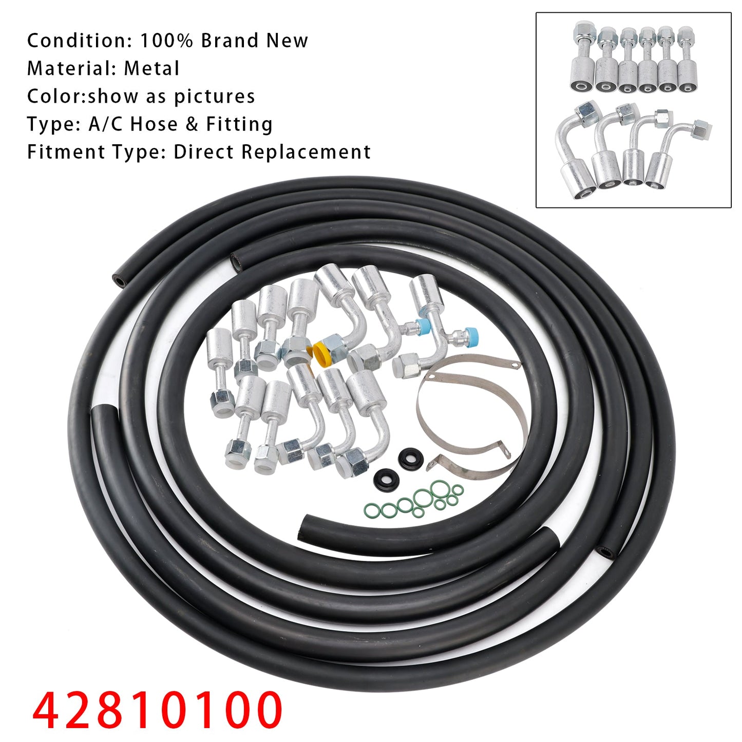 42810100 Kit tubi e raccordi A/C AN6/AN8/AN10 Tubi, raccordi dritti e a 90°