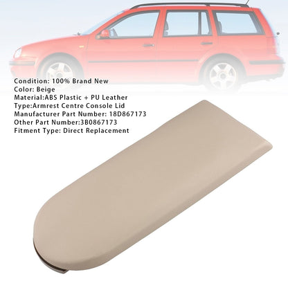 Coperchio della console centrale del bracciolo in pelle beige per VW MK4 Jetta Bora Golf 18D867173