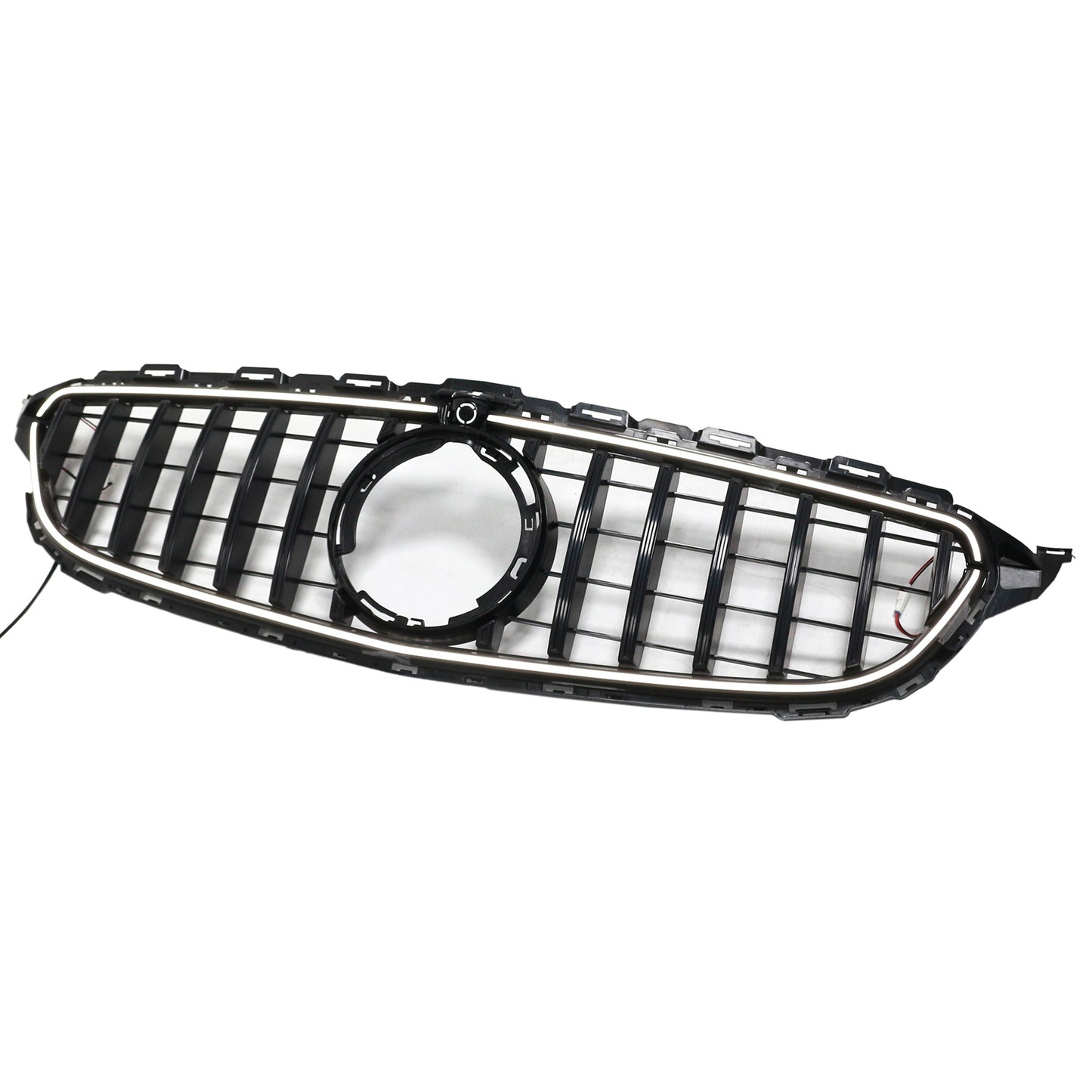 Per Mercedes W205 C250 C300 2015-2021 W/LED Griglia paraurti anteriore nera
