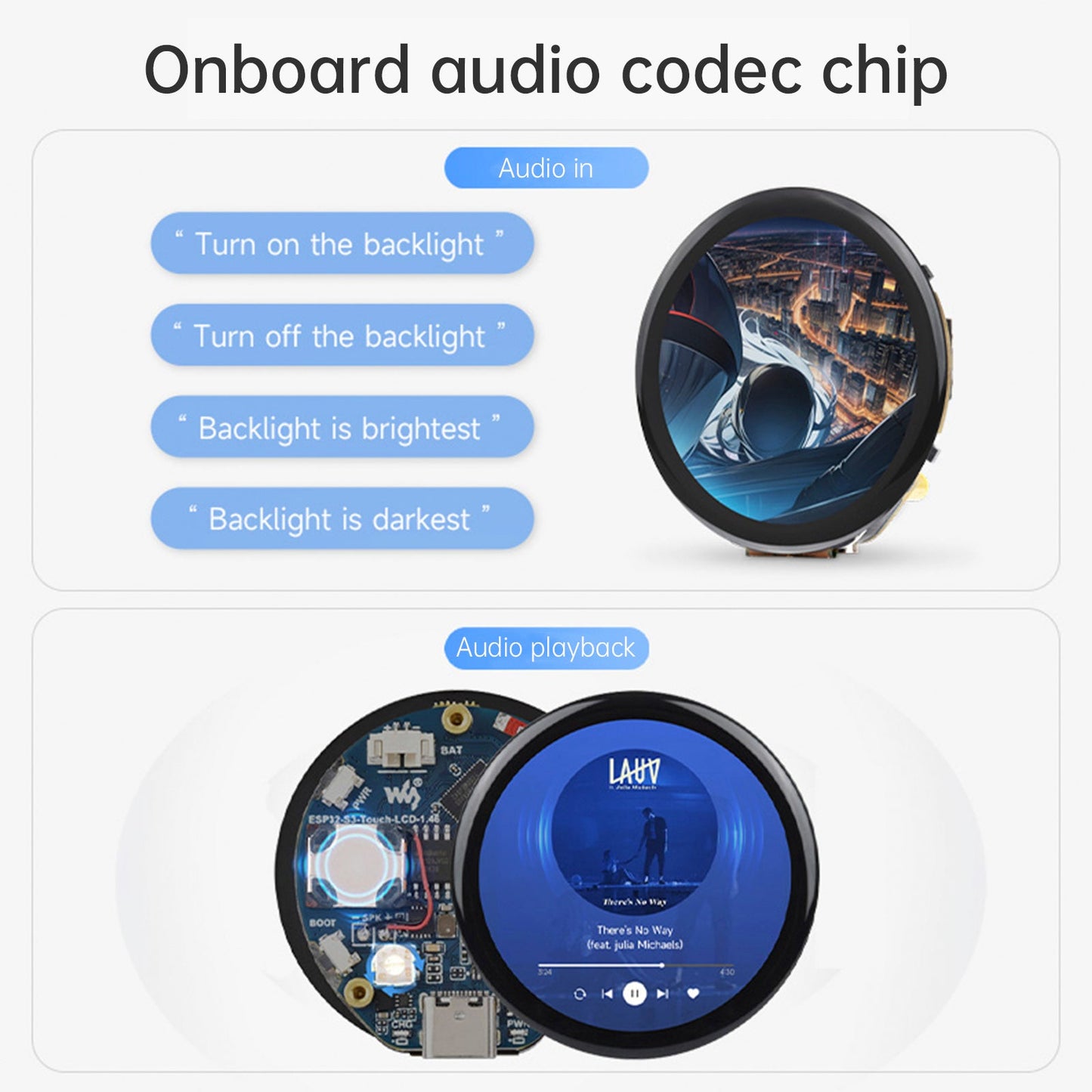 Scheda di sviluppo con touch screen circolare ESP32-S3 da 1,46 pollici che supporta AI Xiaozhi