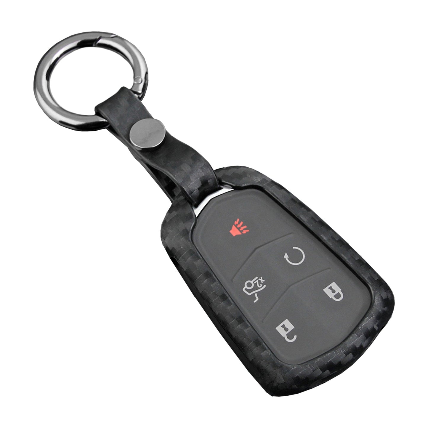 Custodia in pelle e silicone per chiave auto con fibbia per Cadillac