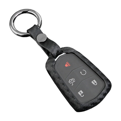 Custodia in pelle e silicone per chiave auto con fibbia per Cadillac