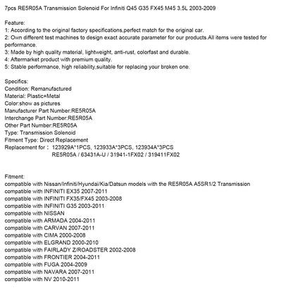 Solenoide trasmissione NISSAN NAVARA 7 pezzi RE5R05A 2007-2011 63431A-U