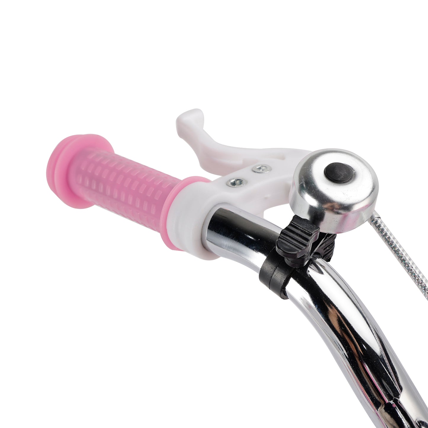 Bicicletta da principessa per bambini da 18" per ragazze, con ruote da allenamento rimovibili, rosa/viola