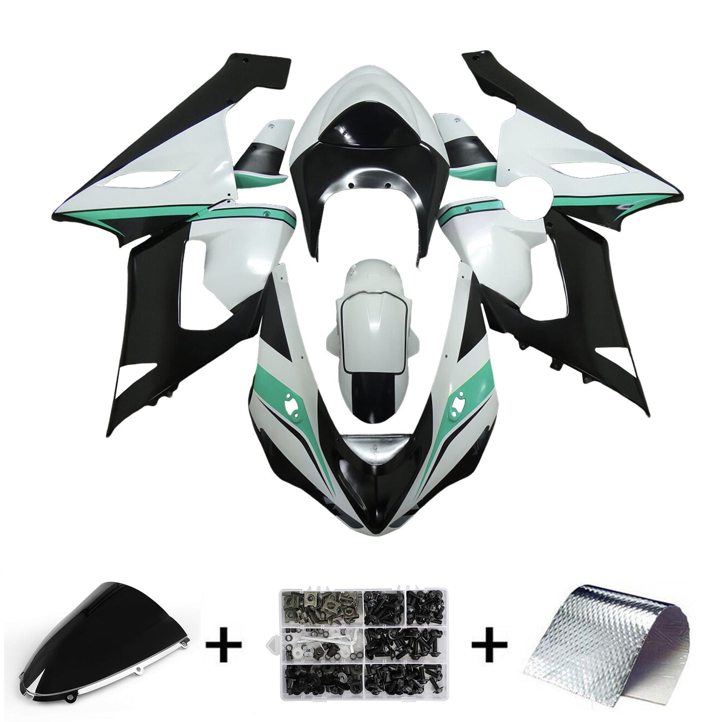 Kit carenatura iniezione in plastica ABS adatto per Kawasaki ZX6R 636 2005-2006