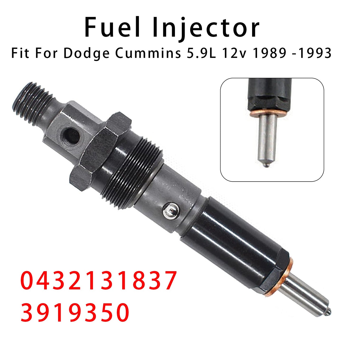 1 pz iniettore carburante per Dodge D250 D350 Cummins 89-93 5.9L 12V 0432131837 3919350